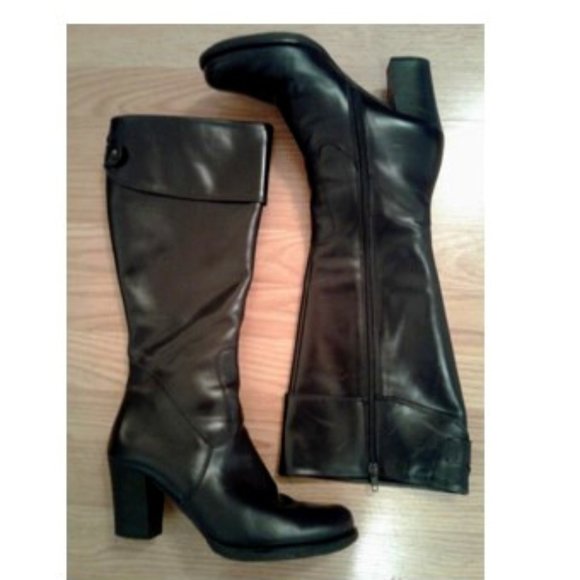 Bravo Browns🌸Black Leather Boots Size 10B or 40 - Picture 1 of 10